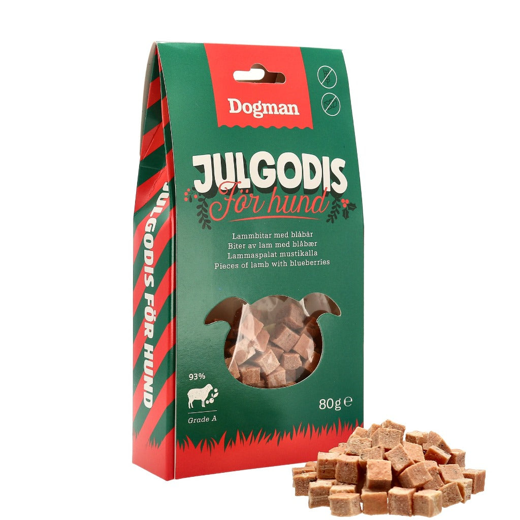Julgodis för hund lamm och blåbär