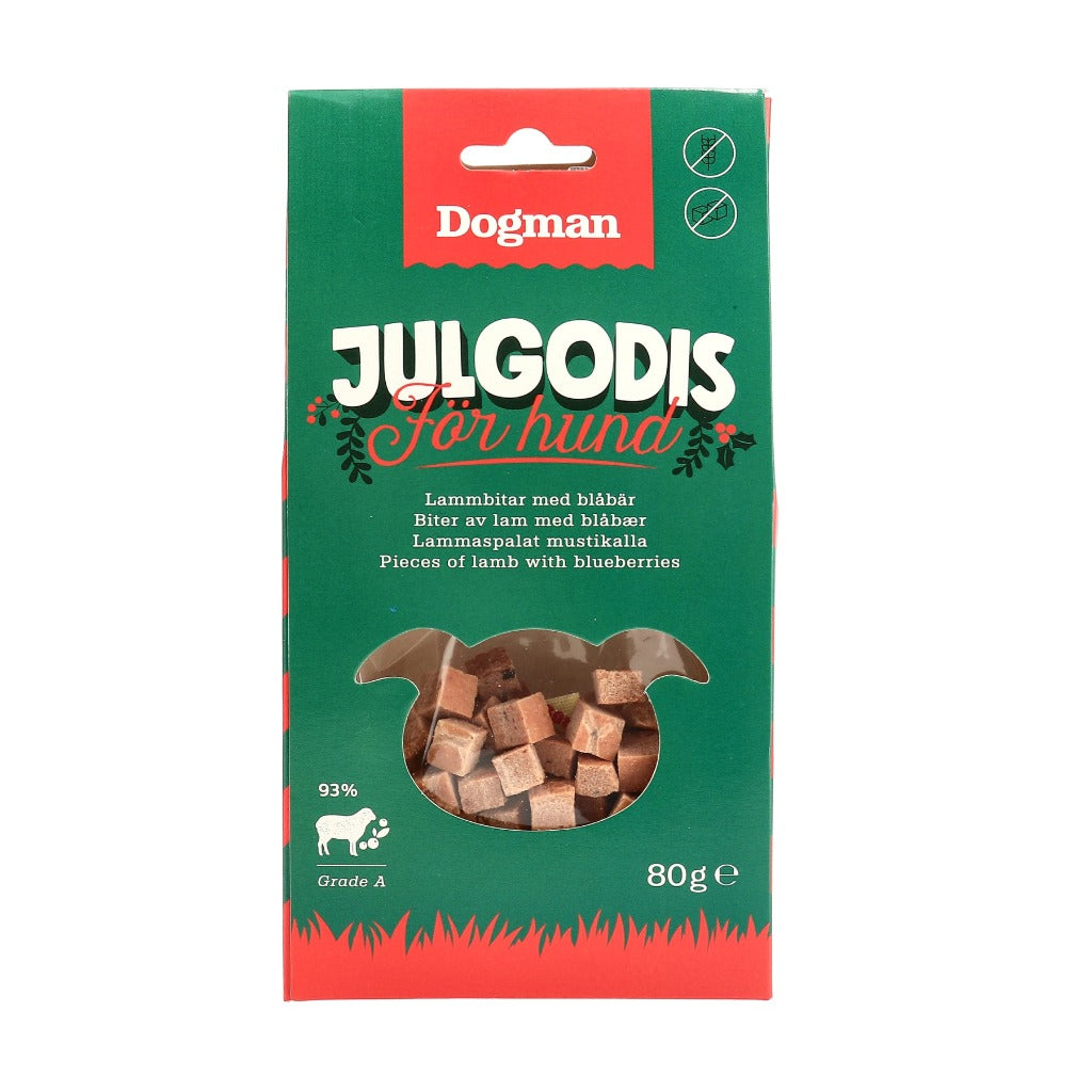 Julgodis för hund lamm och blåbär