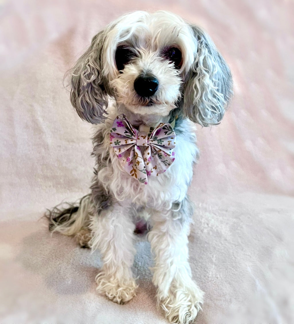 Girl Bow Tie - Rosa små blommor