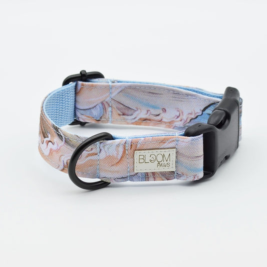 Hundhalsband Eco Canvastyg Blue Waves