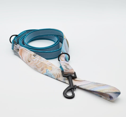 Hundkoppel med gummitag Blue Waves