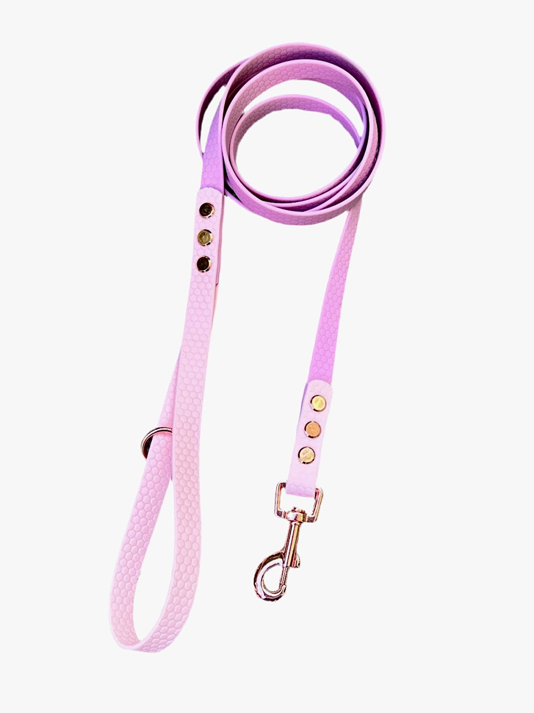 Leash in Biothane Light Gray &amp; Pastel Blue with silver fittings