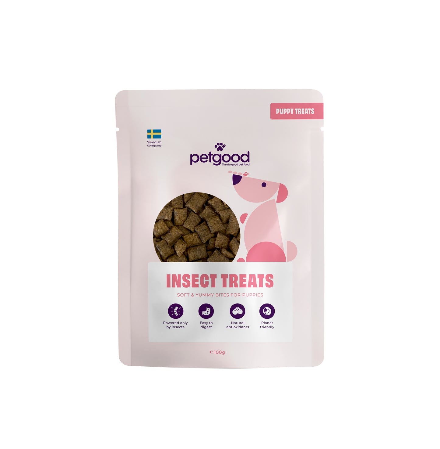 Petgood dog treats with insect protein for puppies 100g