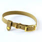 Hundhalsband Biothane Beige Sage med beslag i guld