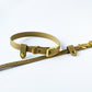 Hundhalsband Biothane Beige Sage med beslag i guld
